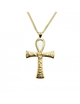 Pendentif en plaqué or Croix de vie - Croix d'Ankh - Croix ansée
