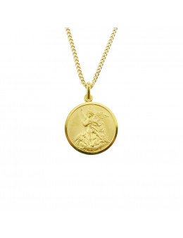 Médaille St Michel en plaqué or - Diamètre 22 mm