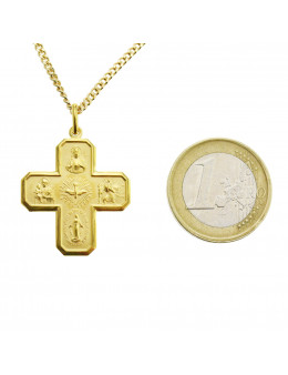 Pendentif Croix chrétienne en plaqué or