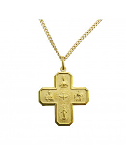 Pendentif Croix chrétienne en plaqué or