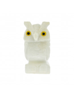 Statuette Hibou - Pierre naturelle blanche