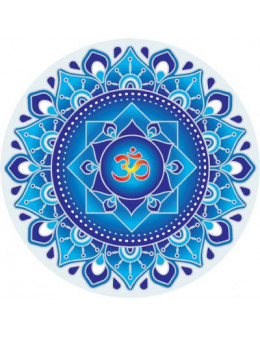 Symbole autocollant pour vitre - Mandala Ohm bleu