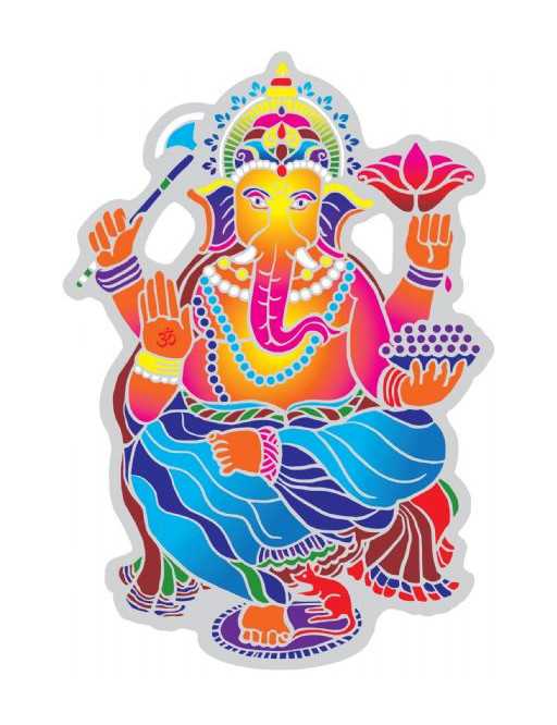 Symbole autocollant pour vitre - Ganesha dansant