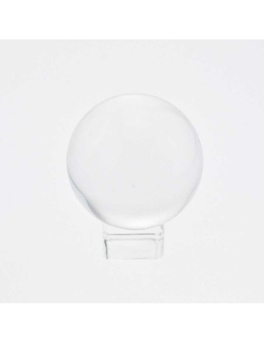 Boule de voyance en cristal de verre avec socle - Diamètre 60 mm