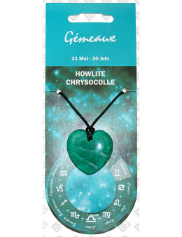 Pendentif coeur Zodiac Chrysocolle