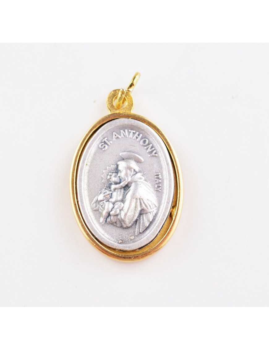 Médaille ovale en métal doré et argenté 2,5 cm