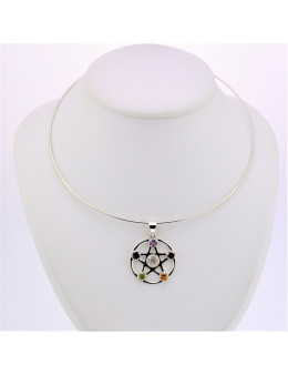 Pendentif argent 7 chakras