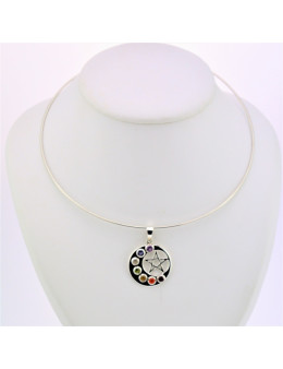 Pendentif argent 7 chakras