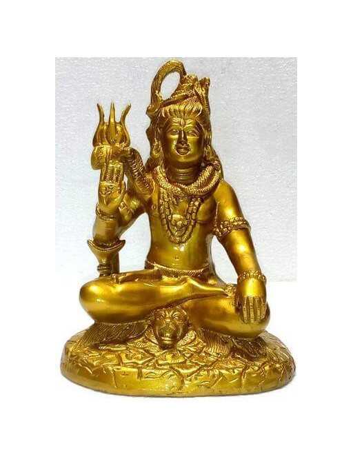 Statue Résine Shiva Or 18cm