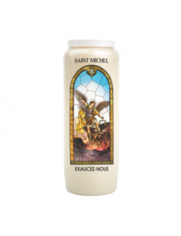 Bougie de neuvaine "vitrail" Sacré Coeur de Jésus