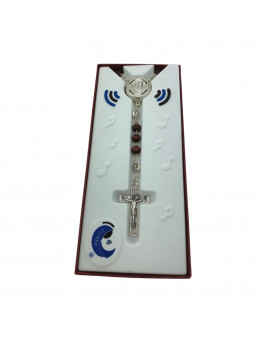 Chapelet chaine Apparition Notre Dame de Lourdes avec coeur électonique
