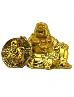 Statue Bouddha dorée - Assis avec des lingots d'or