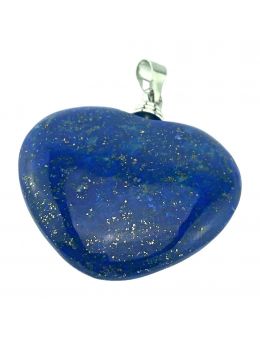 Pendentif Coeur Laspis Lazuli avec bélière argent