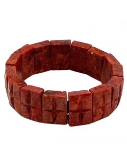 Bracelet Corail rouge rectangle