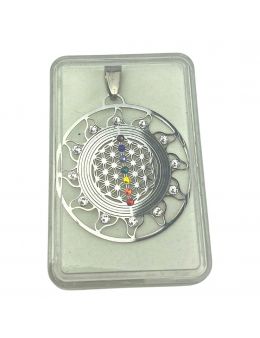 Pendentif Argent soleil - 7 chakras - Linéaire