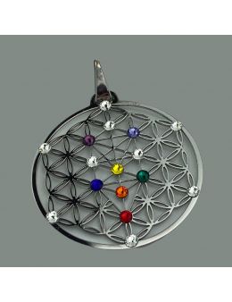 Pendentif Argent- 7 chakras - Conique