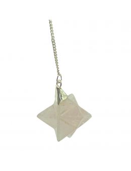 Pendule étoile Merkaba - Quartz rose 