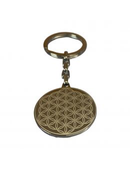 Porte clé Fleur de vie - Acier inoxydable - 3 cm
