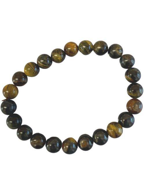 Bracelet perles 8mm - Oeil de tigre gris