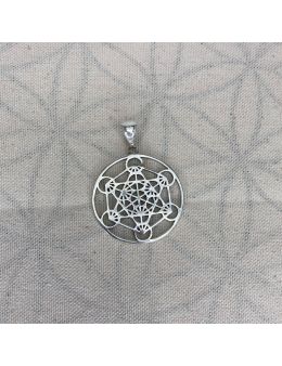 Pendentif Argent - Cube de métatron - 40 mm