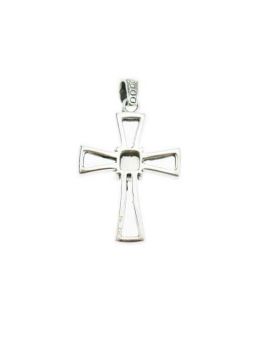 Pendentif croix argent 925 et pierres serties - Pierre de Lune