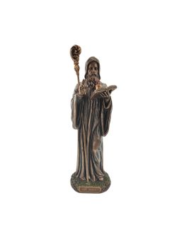 Statue bronze coulé à froid de saint Benoit, H. 23 cm