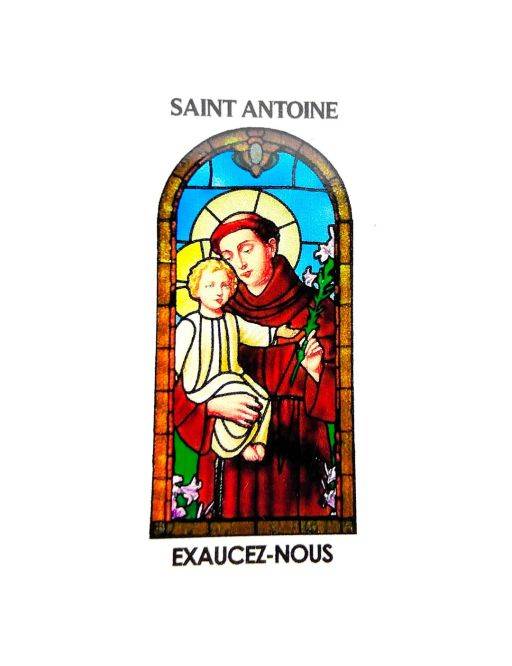 Autocollant Transparent "vitrail" sans prière H.5,1x3,1 cm pour veilleuse 20/24 heures de saint Antoine