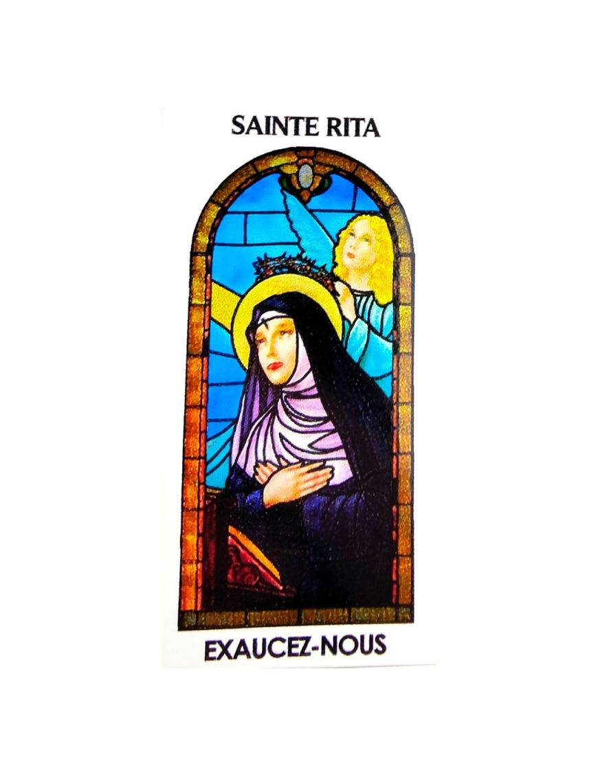 Autocollant Transparent "vitrail" sans prière H.5,1x3,1 cm pour veilleuse 20/24 heures de sainte Rita.
