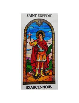 Autocollant PAPIER BLANC " sans prière H.5,1x3,1 cm pour veilleuse 20/24 heures de saint Expédit