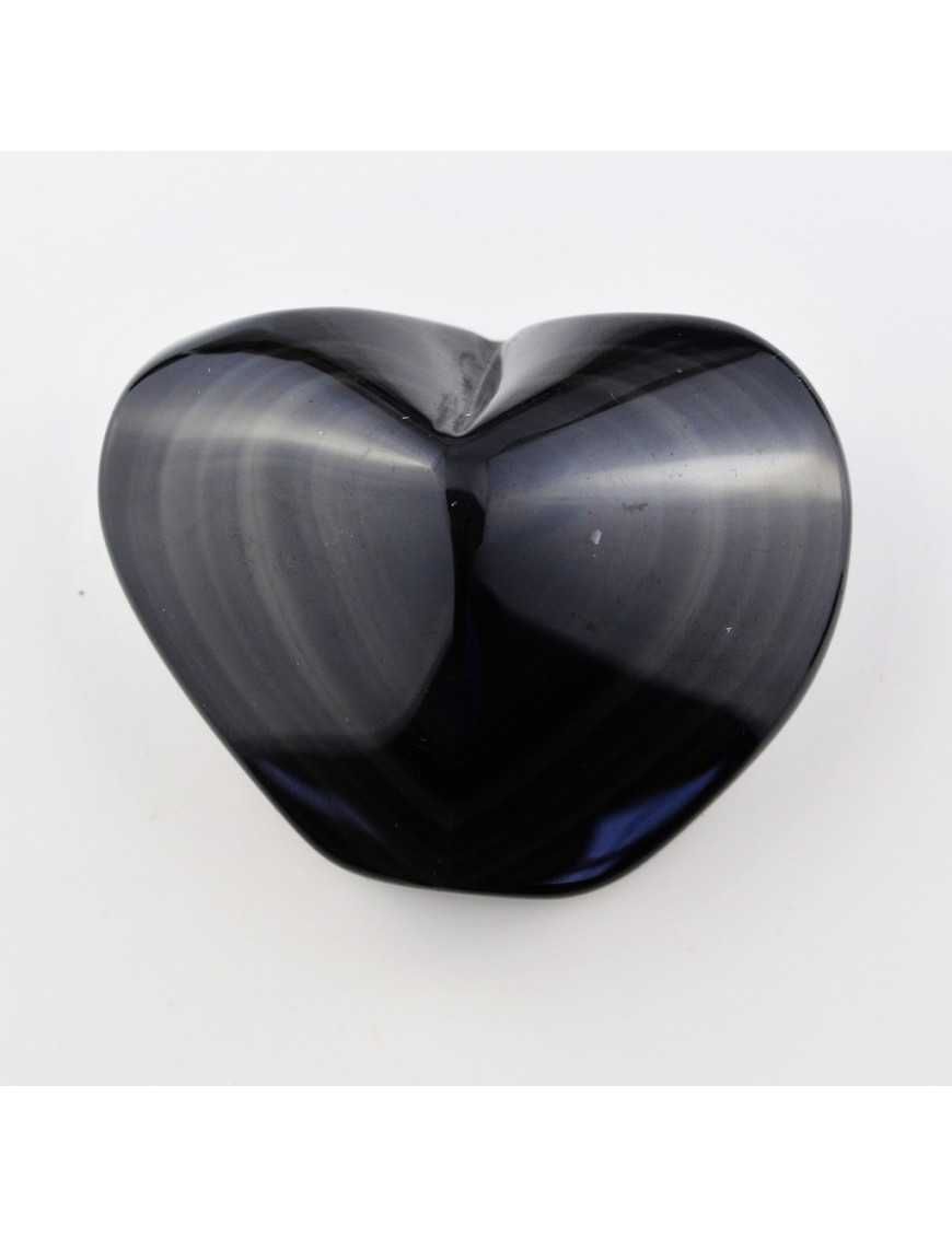 Coeur Oeil céleste - Obsidienne noire - 136 g