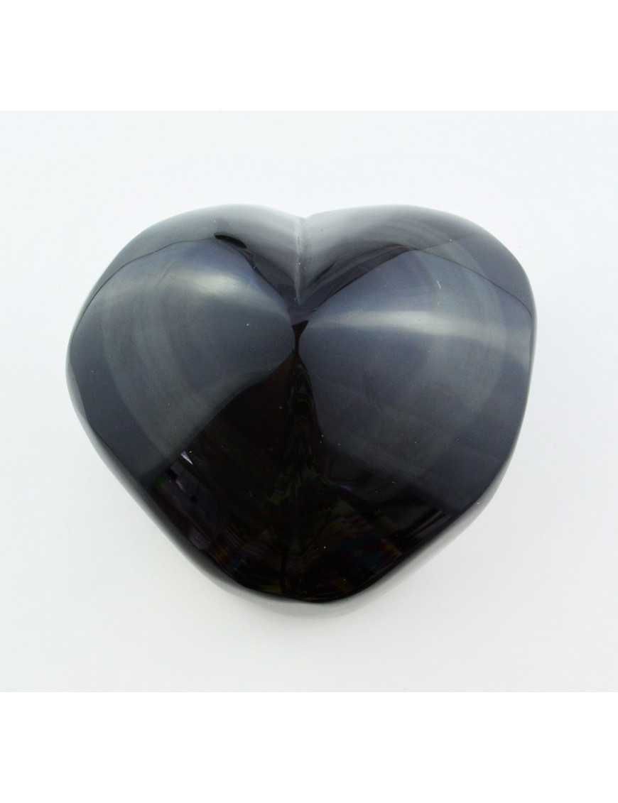 Coeur Oeil céleste - Obsidienne noire - 347 g