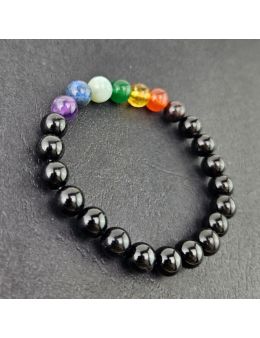 Bracelet perles 8mm - Tourmaline noir - 7 Chakras