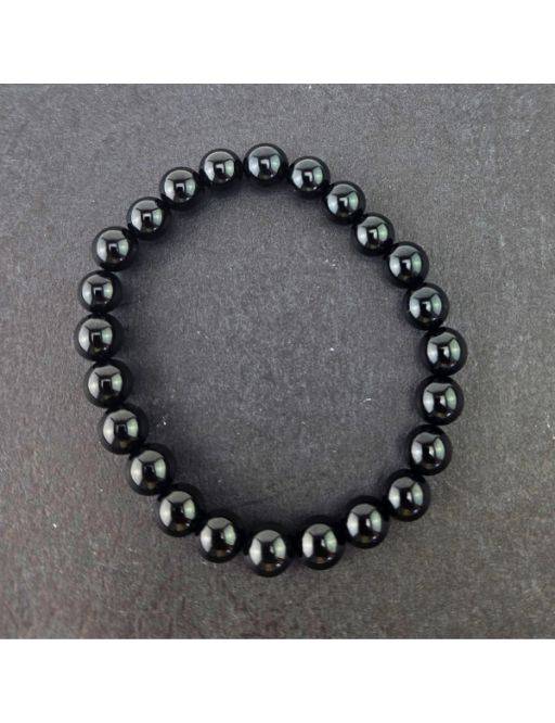 Bracelets perles 8 mm - Agate noir