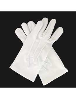 Gants Blancs Brodés equerre & compas blanc