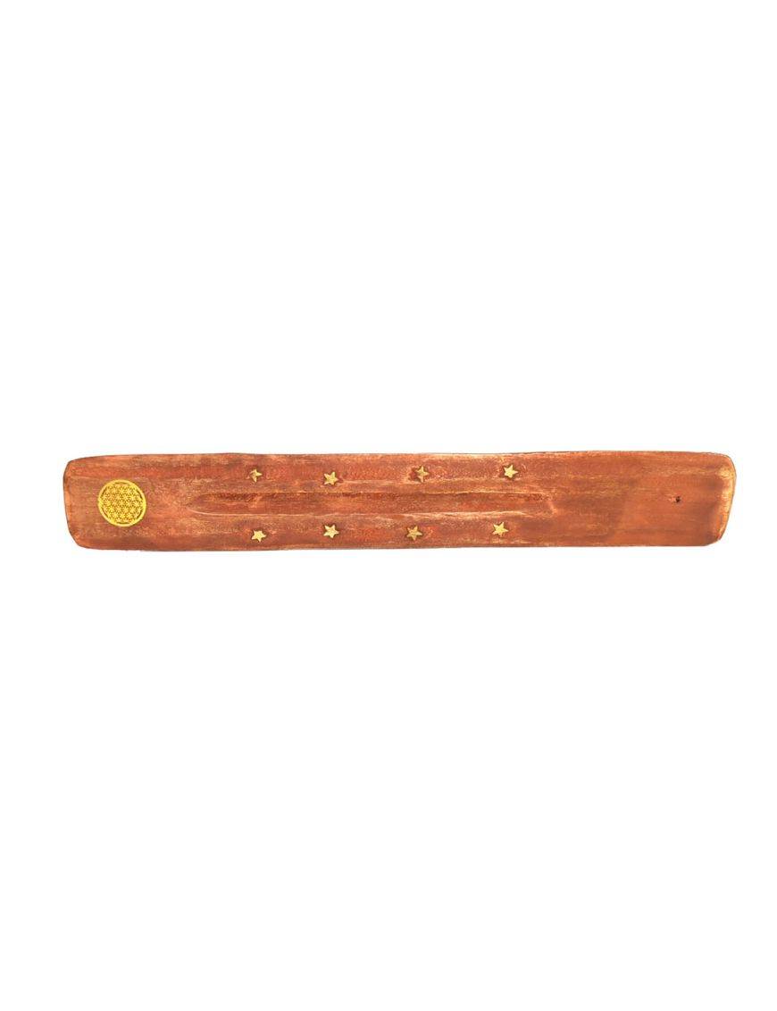 Porte encens baguette en bois fleur de vie