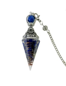 Pendule cône Lapis lazuli 6 faces