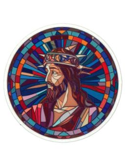 AutocollantJésus-Christ en vitrail - 11cm