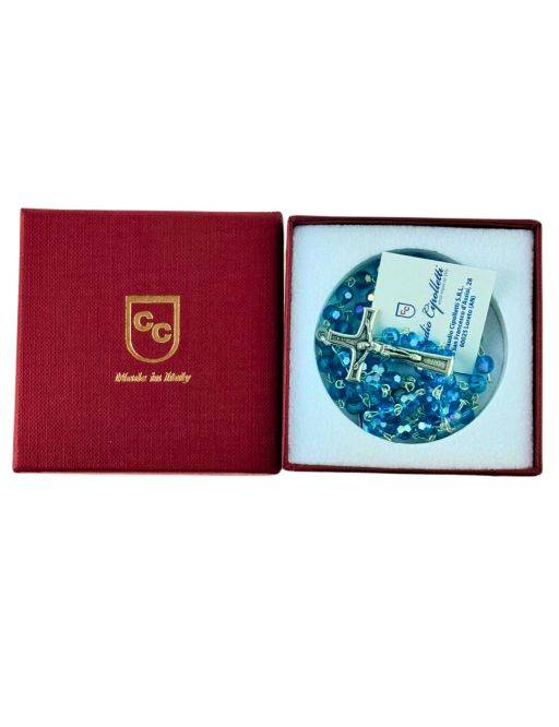 Chapelet cristal+boite rouge 
