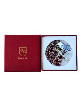 Chapelet cristal+boite rouge 