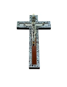 Crucifix 22 cm type granit/miroir