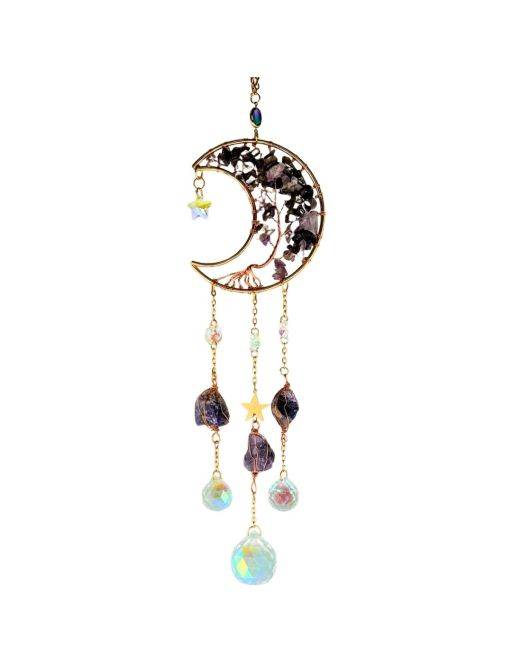 Attrape rêves Croissant de Lune Améthyste Attrape rêves Croissant de Lune Améthyste