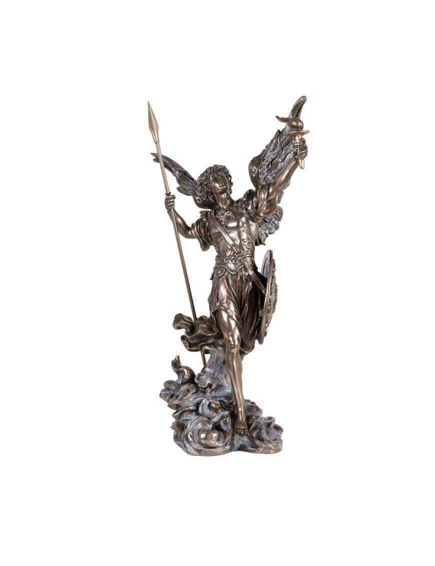 Statue de l’archange Uriel en bronze coulé à froid, hauteur 36 cm