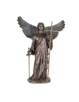 Statue bronze coulé à froid archange Zadkiel, H. 35 cm