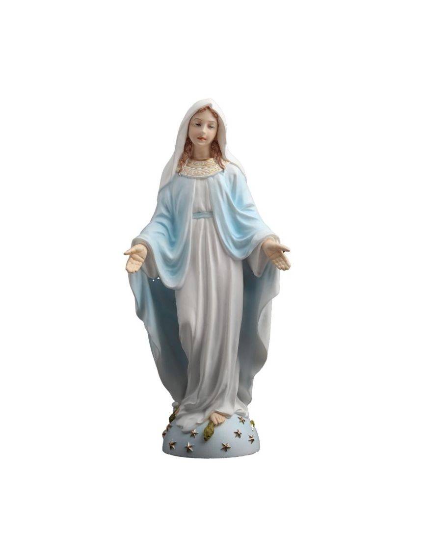 Statue de la Vierge Miraculeuse en polystone polychrome, peinte à la main, Hauteur 121cm