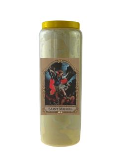 Bougie Veilleuse Blanche 9 jours AutocollantSaint Michel 2 - 9x12.5cm