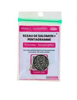 Médaille talismanique - Pentacle Sceau de Salomon + Pentagramme