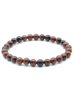 Bracelet Obsidienne Mahogany perles 6mm