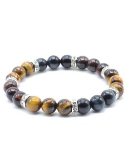 Bracelet Protection 3-mix 3 Oeil Naturel perles 8mm