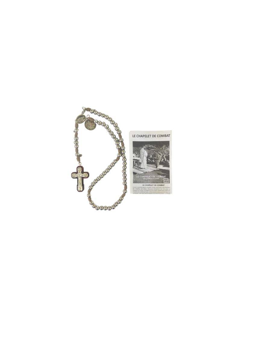 Chapelet de combat Saint Benoit + Livret - Corde - 2 Médailles -100 Gr