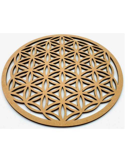 Plaque fleur de vie Sculpé - Bois - 10 Cm Plaque fleur de vie Sculpé - Bois - 10 Cm